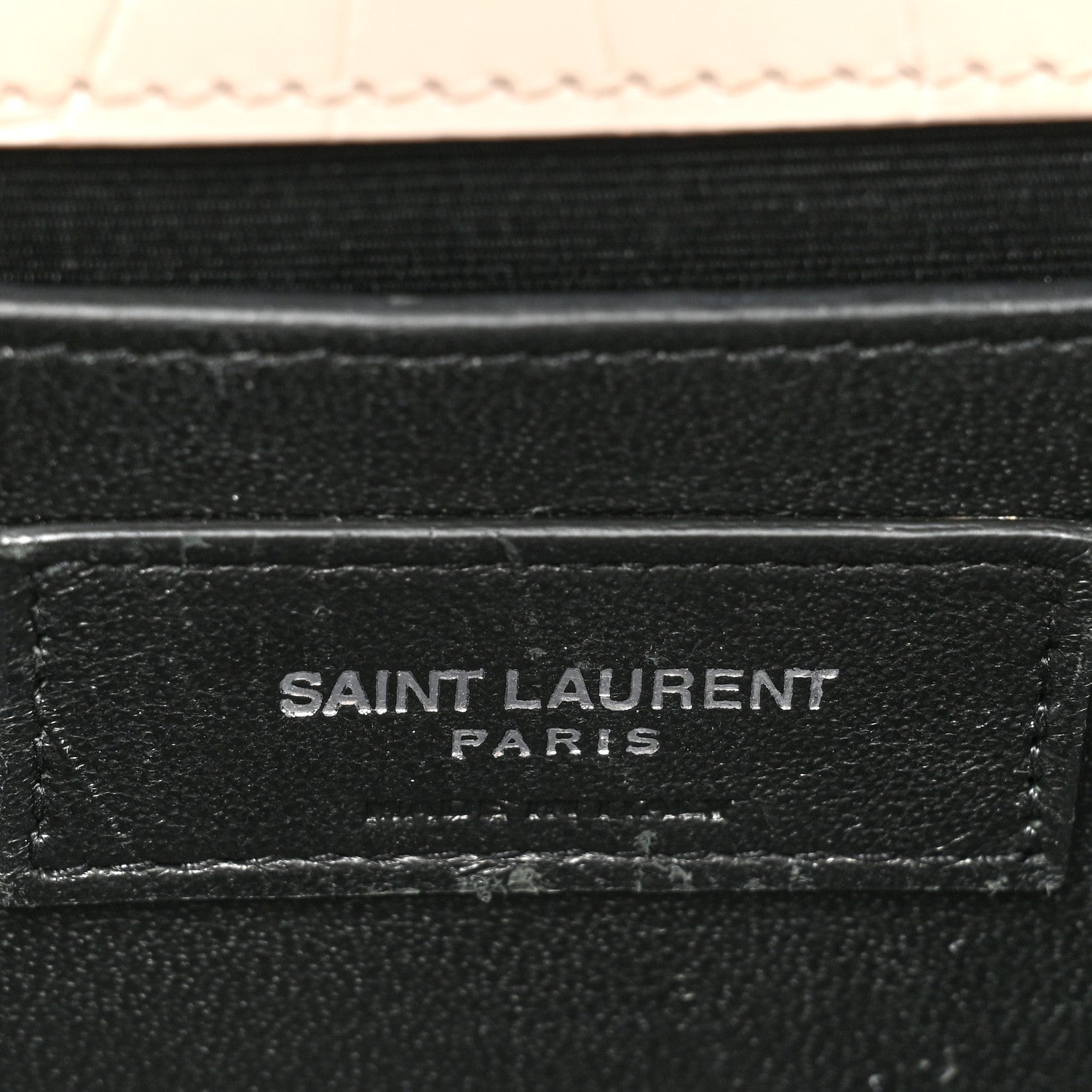 Saint Laurent Calfskin Crocodile Embossed Small Classic Monogram Kate Tassel Satchel Crema Soft 6 of 22