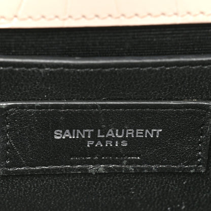 Saint Laurent Calfskin Crocodile Embossed Small Classic Monogram Kate Tassel Satchel Crema Soft 6 of 22