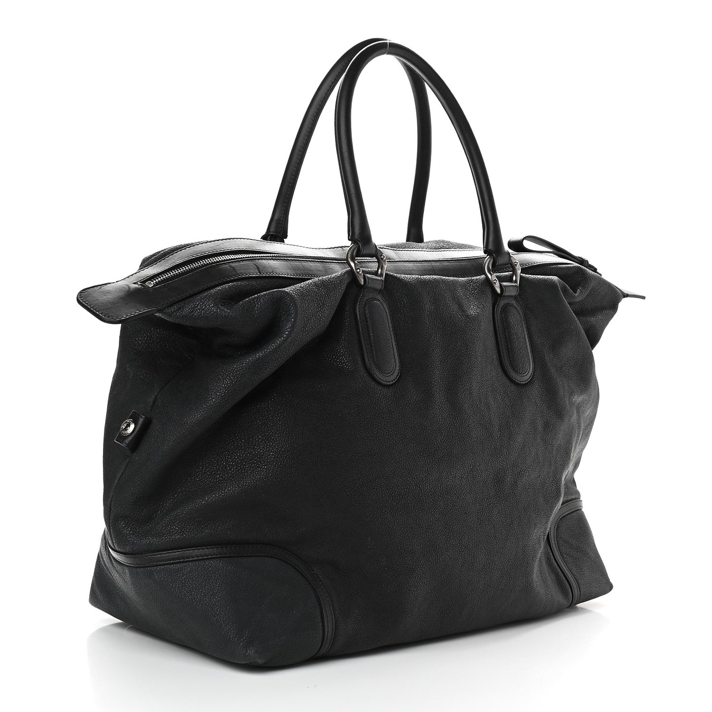 Washed Calfskin Tote Black