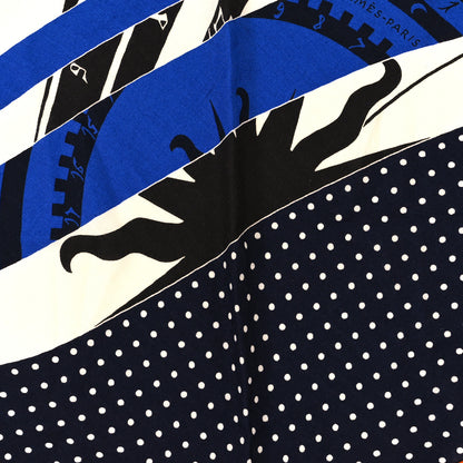 Hermes Cashmere Silk Losange Scarf Bleu Orange Multicolor 2 of 5