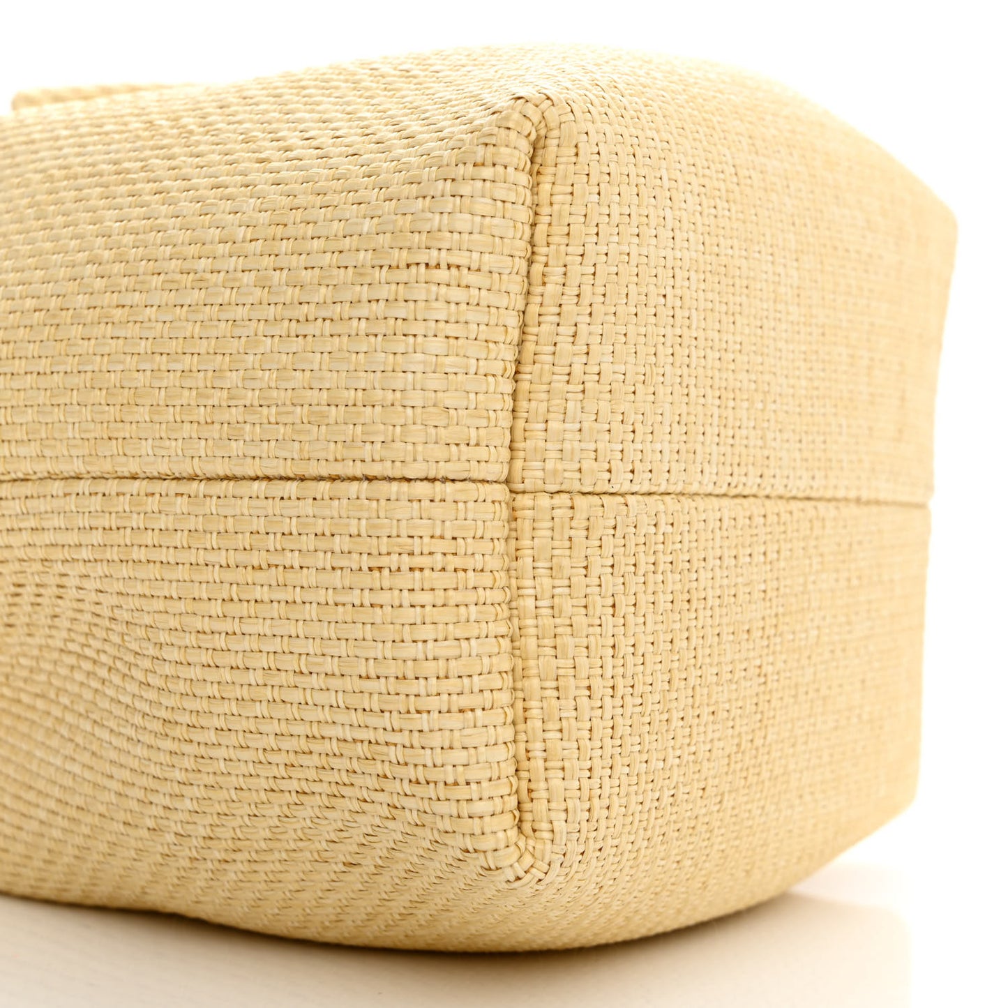 Raffia Bon Bon Bucket Bag Beige