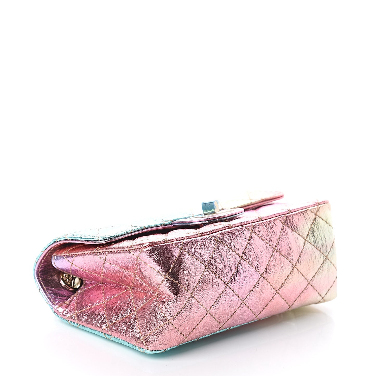 Metallic Goatskin Quilted Mini 2.55 Reissue Flap Multicolor