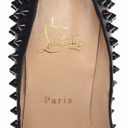 Christian Louboutin Calfskin Lady Peep Spikes VIP 150 Pumps 39 Black 6 of 8
