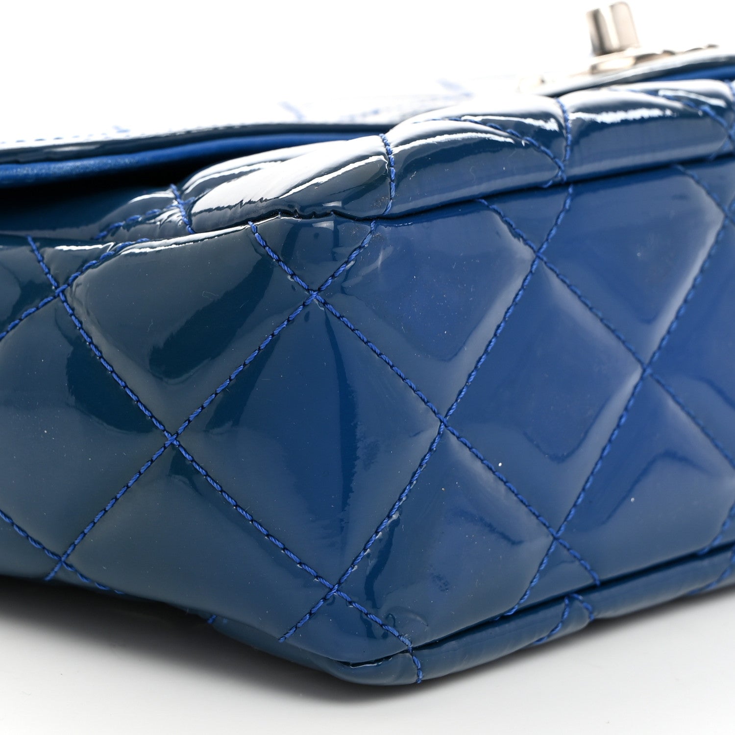 Chanel Patent Quilted Small Coco Shine Flap Blue 9 of 10