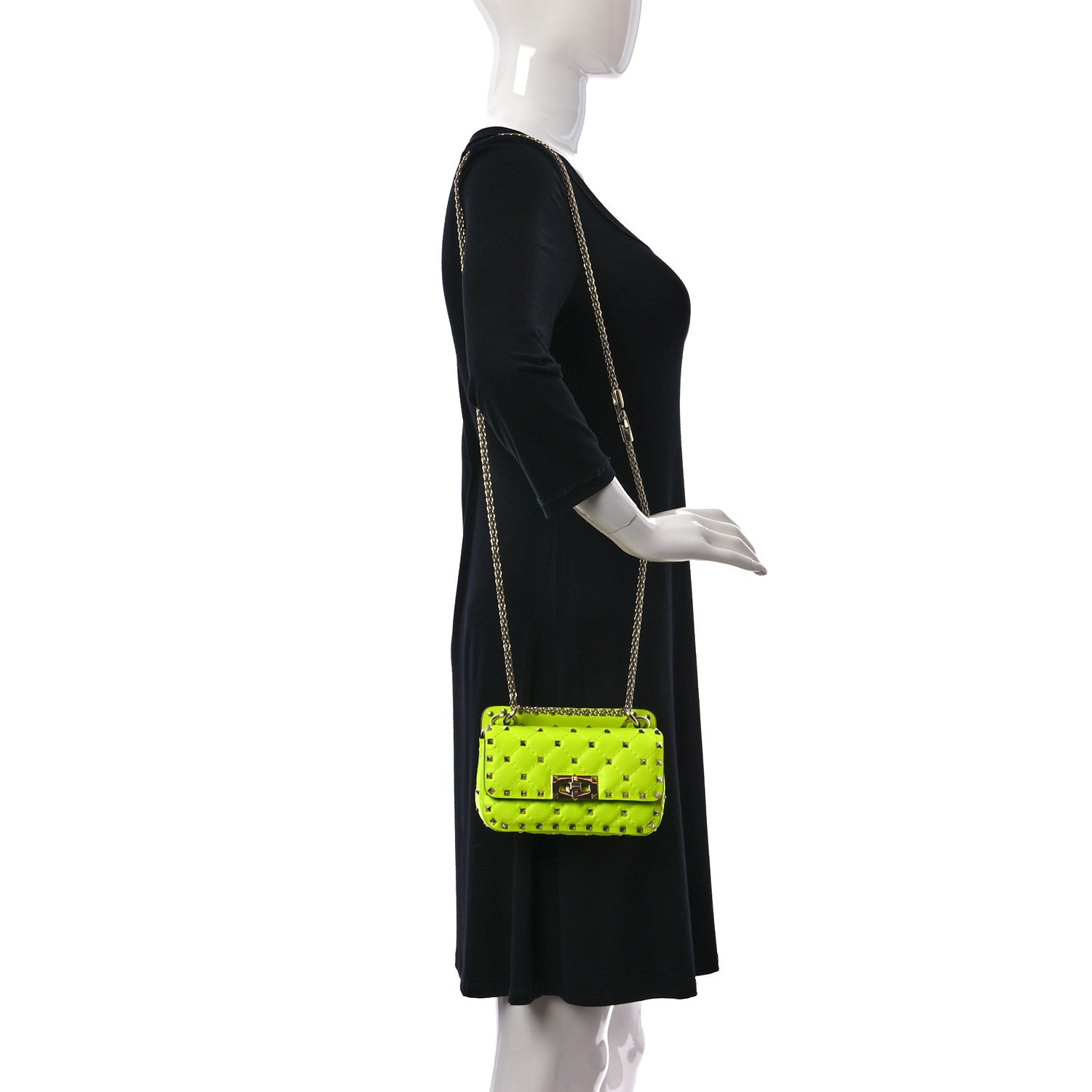 Valentino Garavani Calfskin Mini Rockstud Spike Shoulder Bag Lime 2 of 10