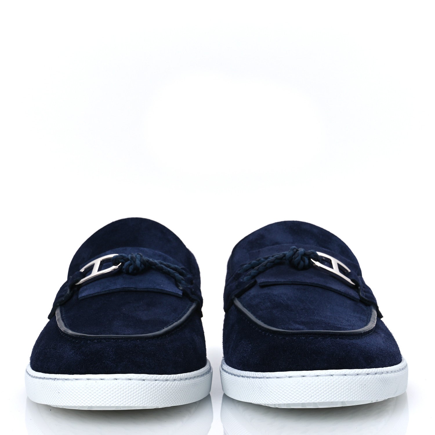 Hermes Suede Calfskin Ignacio Loafers 43 Bleu Marine 3 of 11