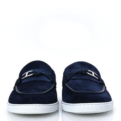 Hermes Suede Calfskin Ignacio Loafers 43 Bleu Marine 3 of 11