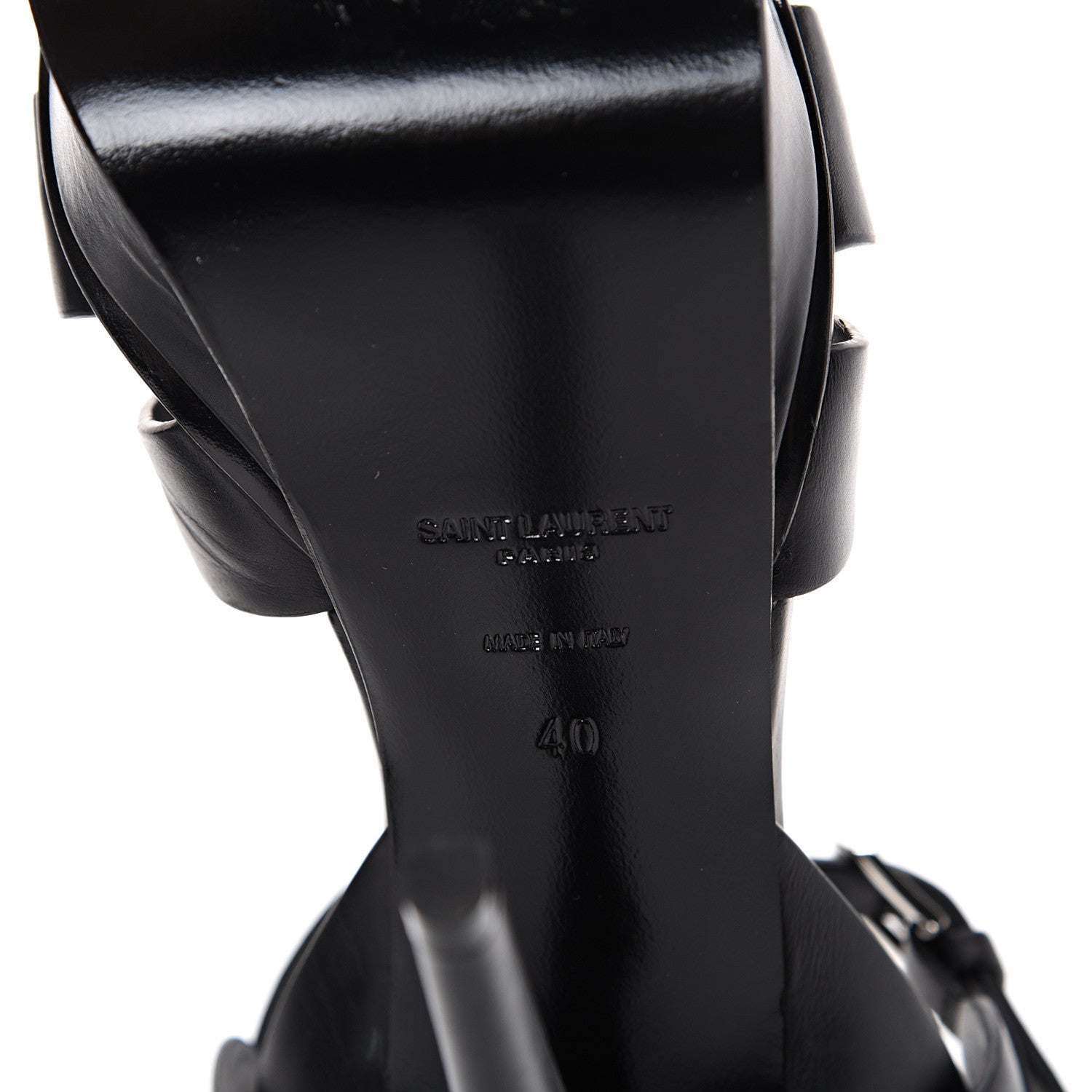 Saint Laurent Calfskin Tribute 105 Platform Sandals 40 Black 7 of 11