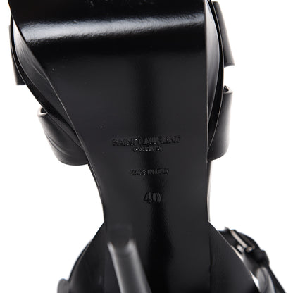 Saint Laurent Calfskin Tribute 105 Platform Sandals 40 Black 7 of 11