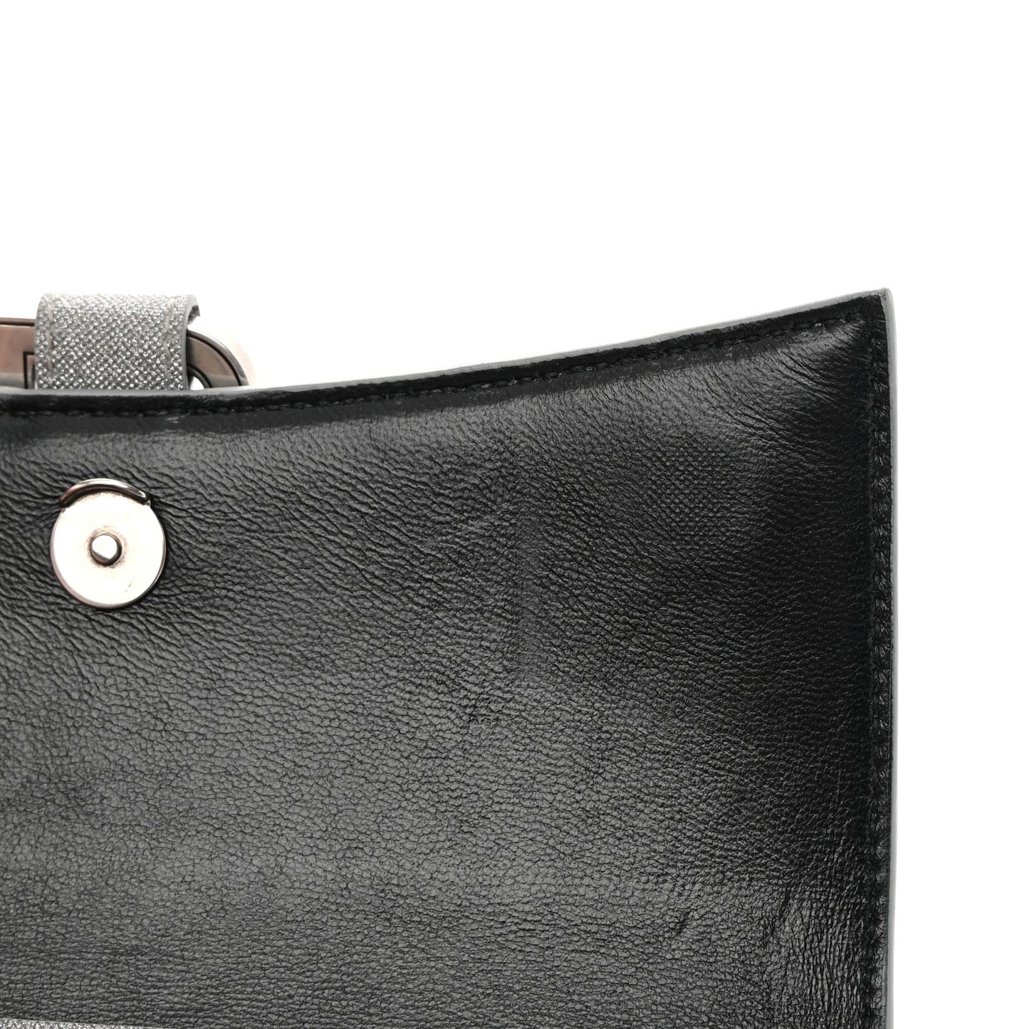 Glitter Fabric Hourglass Chain Bag Grey
