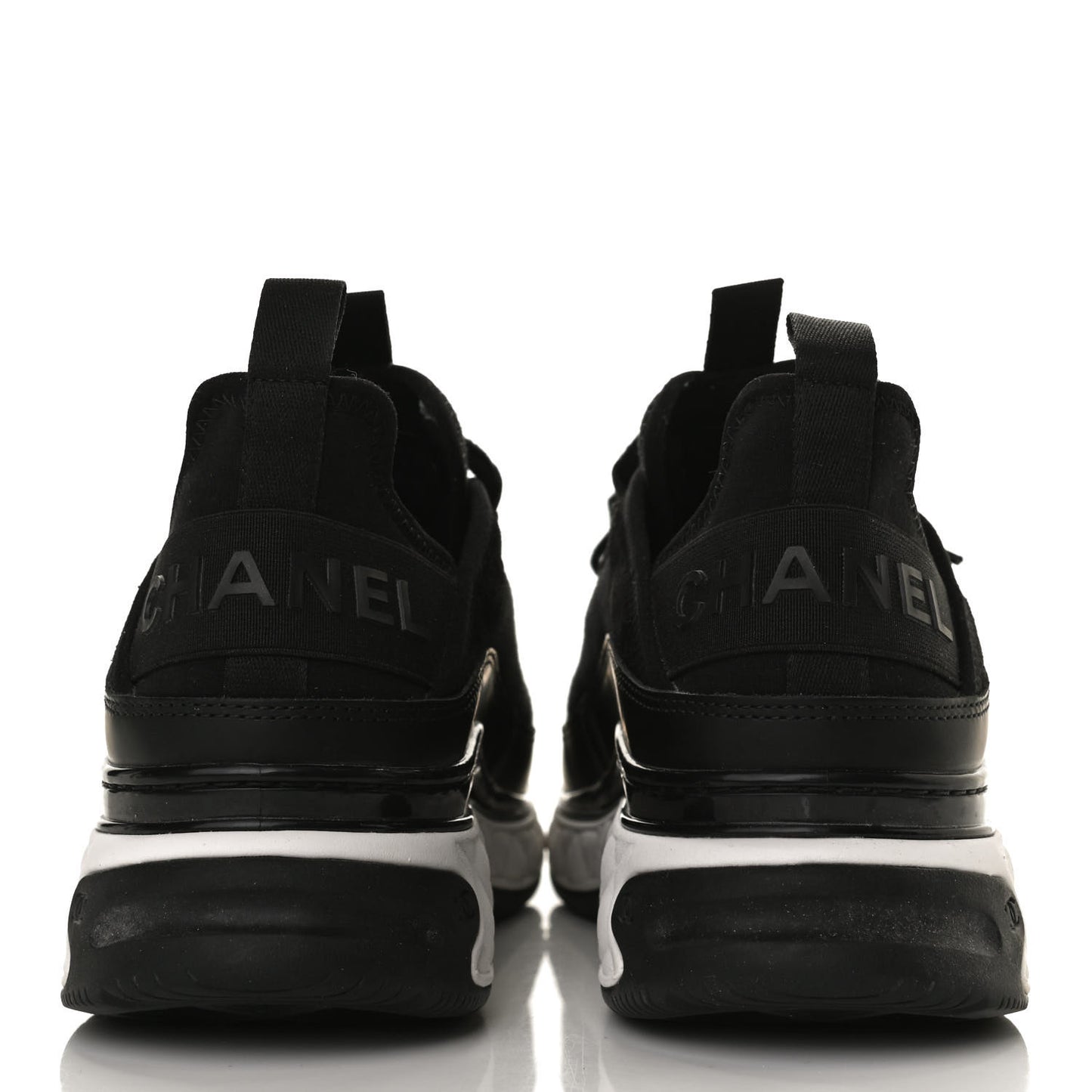 Velvet Calfskin Mixed Fibers CC Sneakers 37 Black