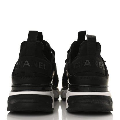 Chanel Velvet Calfskin Mixed Fibers CC Sneakers 37 Black 6 of 13