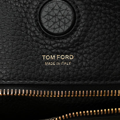 Tom Ford Pebbled Calfskin Large Alix Padlock Zip Hobo Bag Black 6 of 9