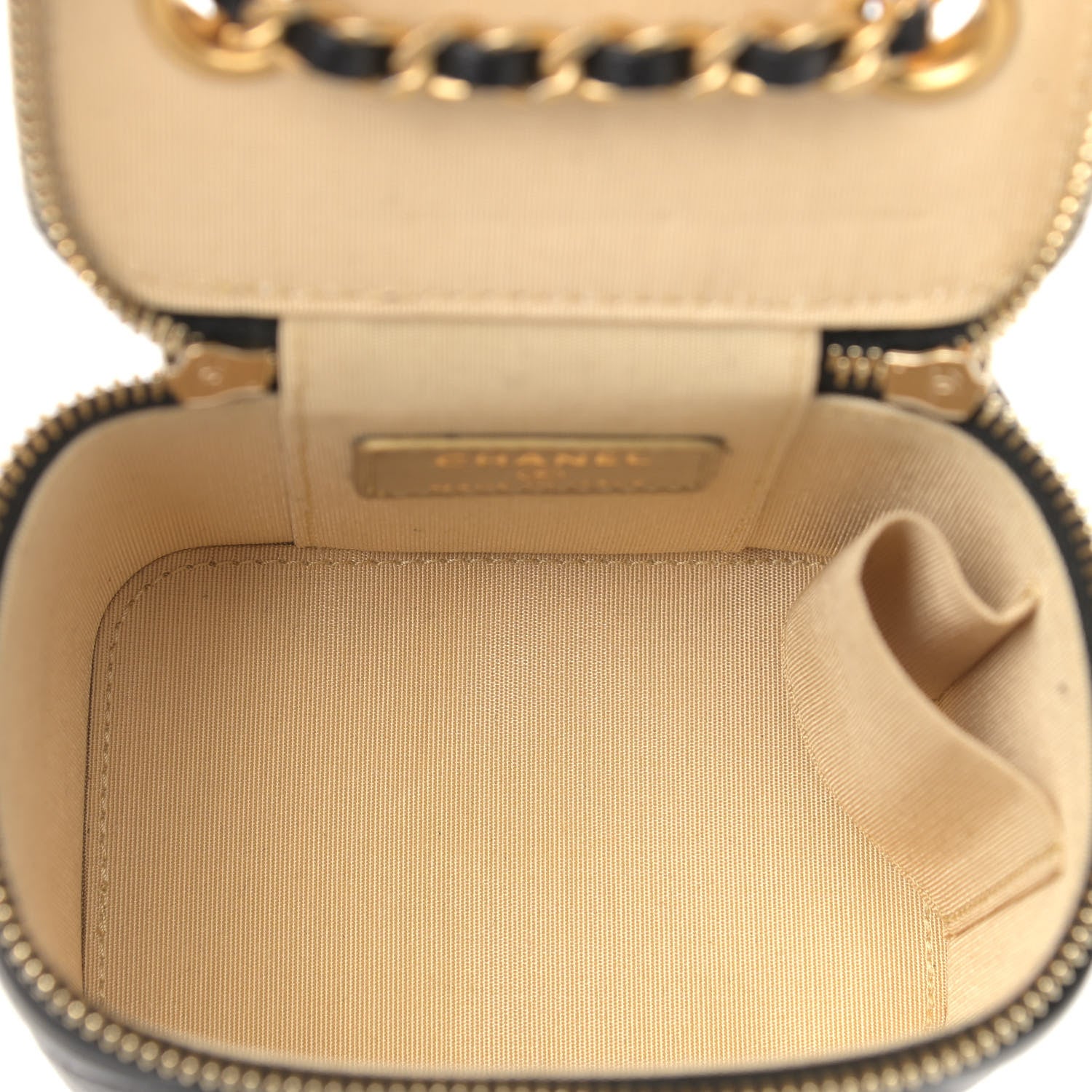 Chanel Lambskin Quilted Mini Pearl Crush Vanity Case With Chain Black 5 of 9