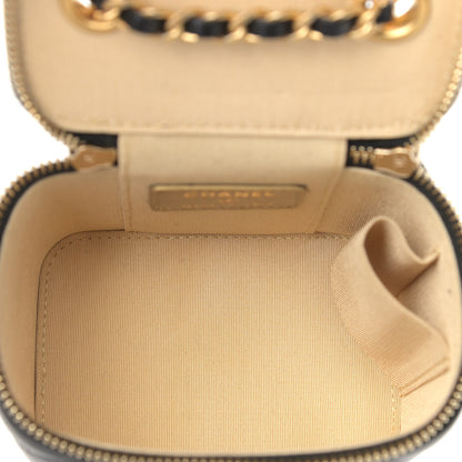 Chanel Lambskin Quilted Mini Pearl Crush Vanity Case With Chain Black 5 of 9