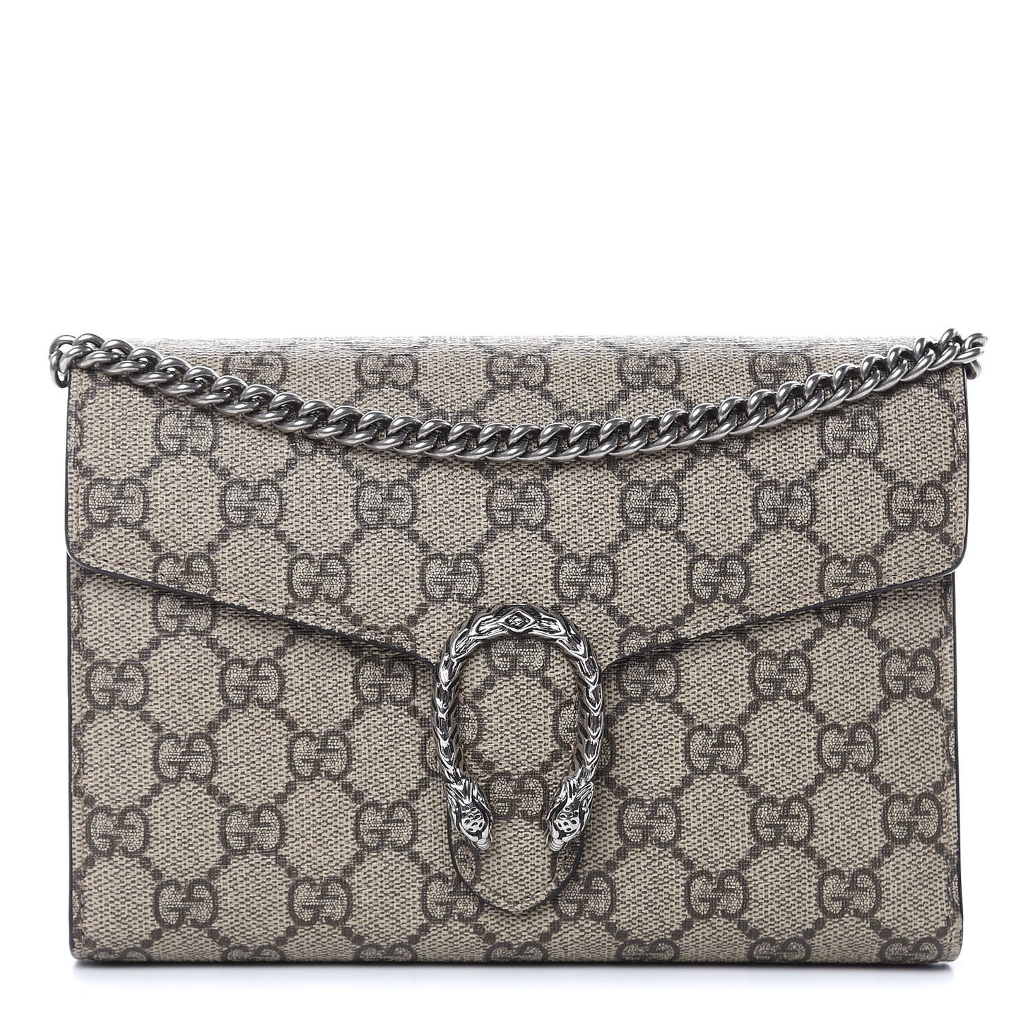 GG Supreme Monogram Mini Dionysus Chain Wallet Beige Taupe