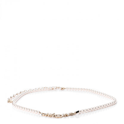 Chanel Pearl Crystal CC Logo Belt 80 Gold 1 of 3