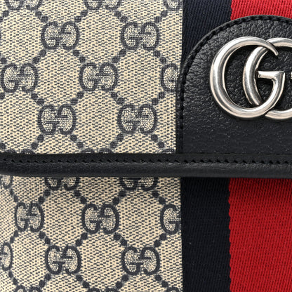 Gucci GG Supreme Monogram Web Small Ophidia Belt Bag 90 36 Beige Navy 8 of 10