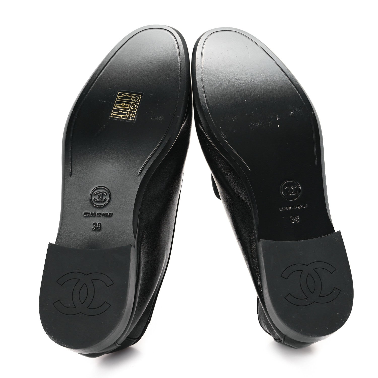 Chanel Shiny Calfskin CC Mocassin Loafers 38 Black 6 of 9
