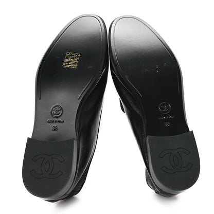 Chanel Shiny Calfskin CC Mocassin Loafers 38 Black 6 of 9
