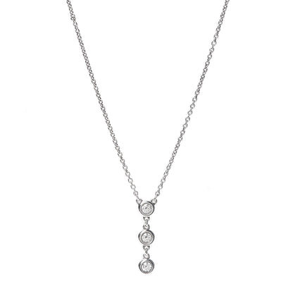 Tiffany Sterling Silver Diamond .15ctw Elsa Peretti Diamonds by the Yard Drop Pendant Necklace 1 of 6