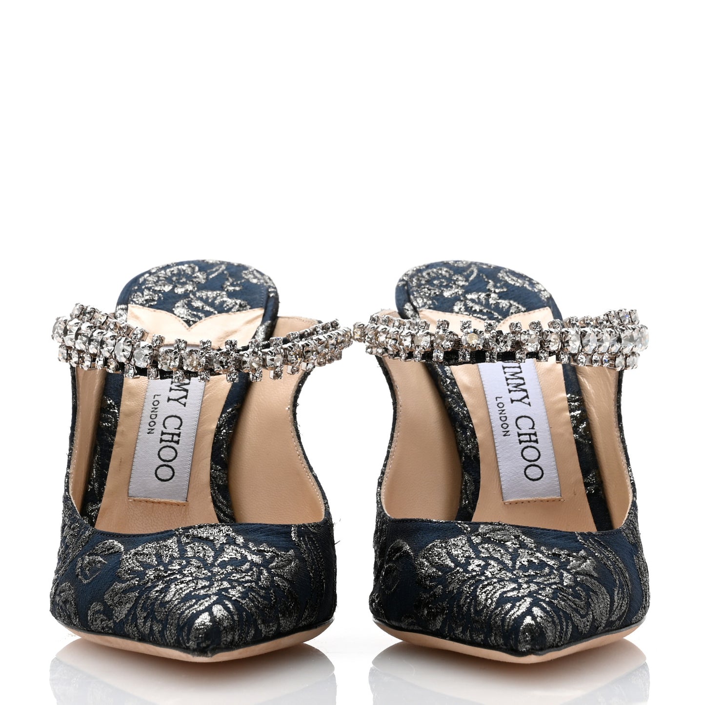 Brocade Fabric Crystal Bing 100 Pumps 36 Navy Anthracite