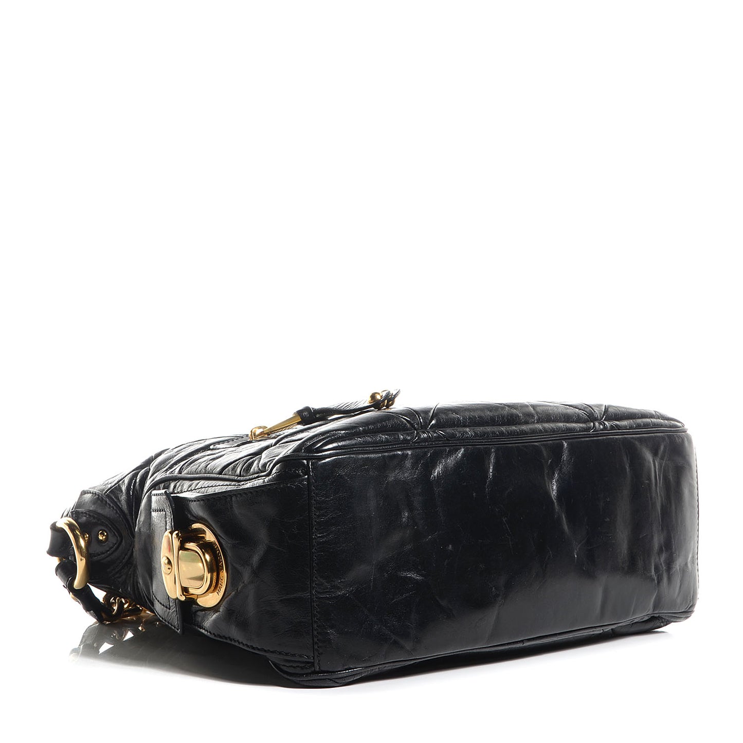 Leather Patchwork Multipocket Hobo Black