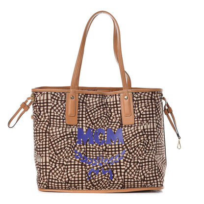 MCM Visetos Medium Liz Reversible Shopper Tote Cognac 6 of 15