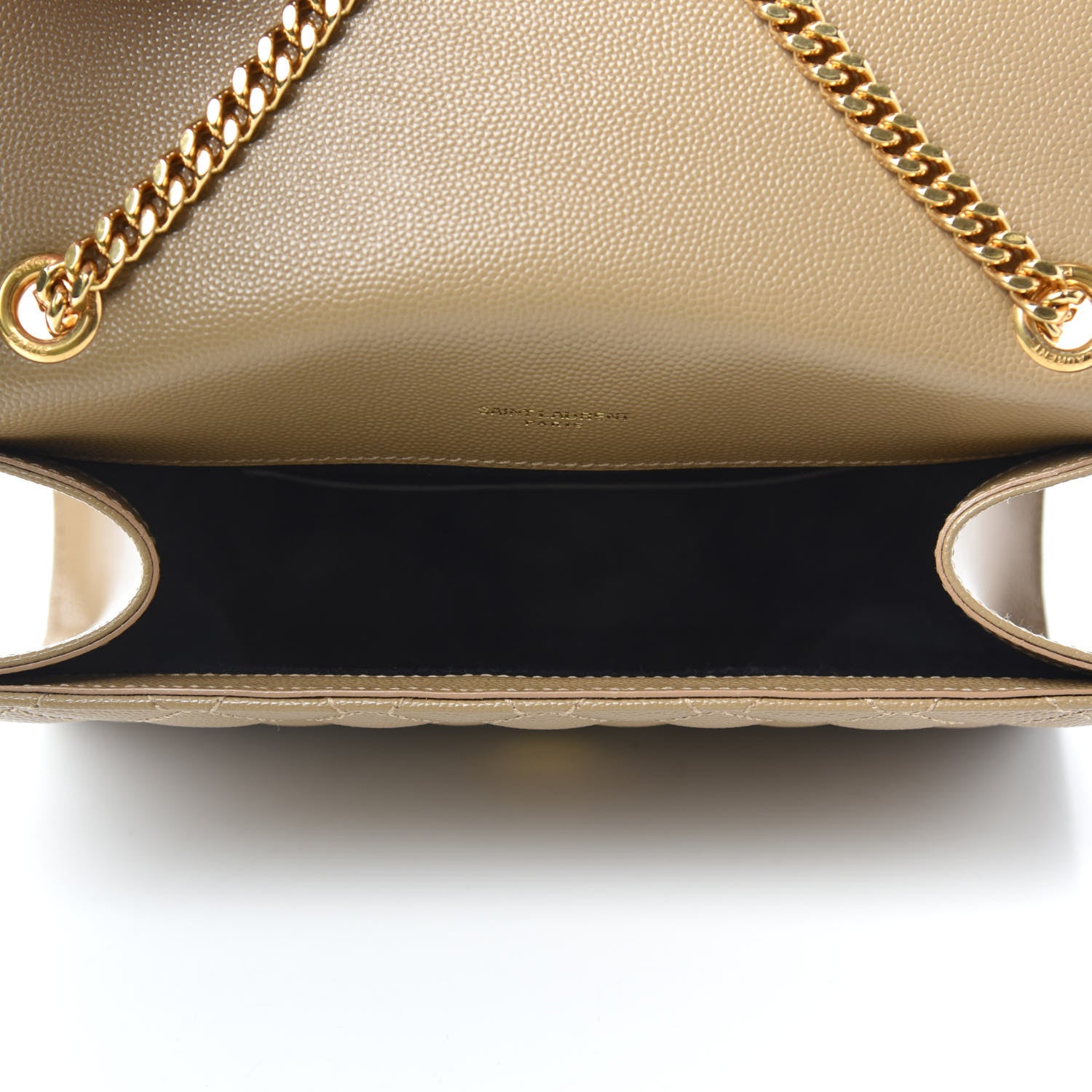Saint Laurent Grain De Poudre Textured Mixed Matelasse Triquilt Small Monogram Satchel Cork 5 of 10
