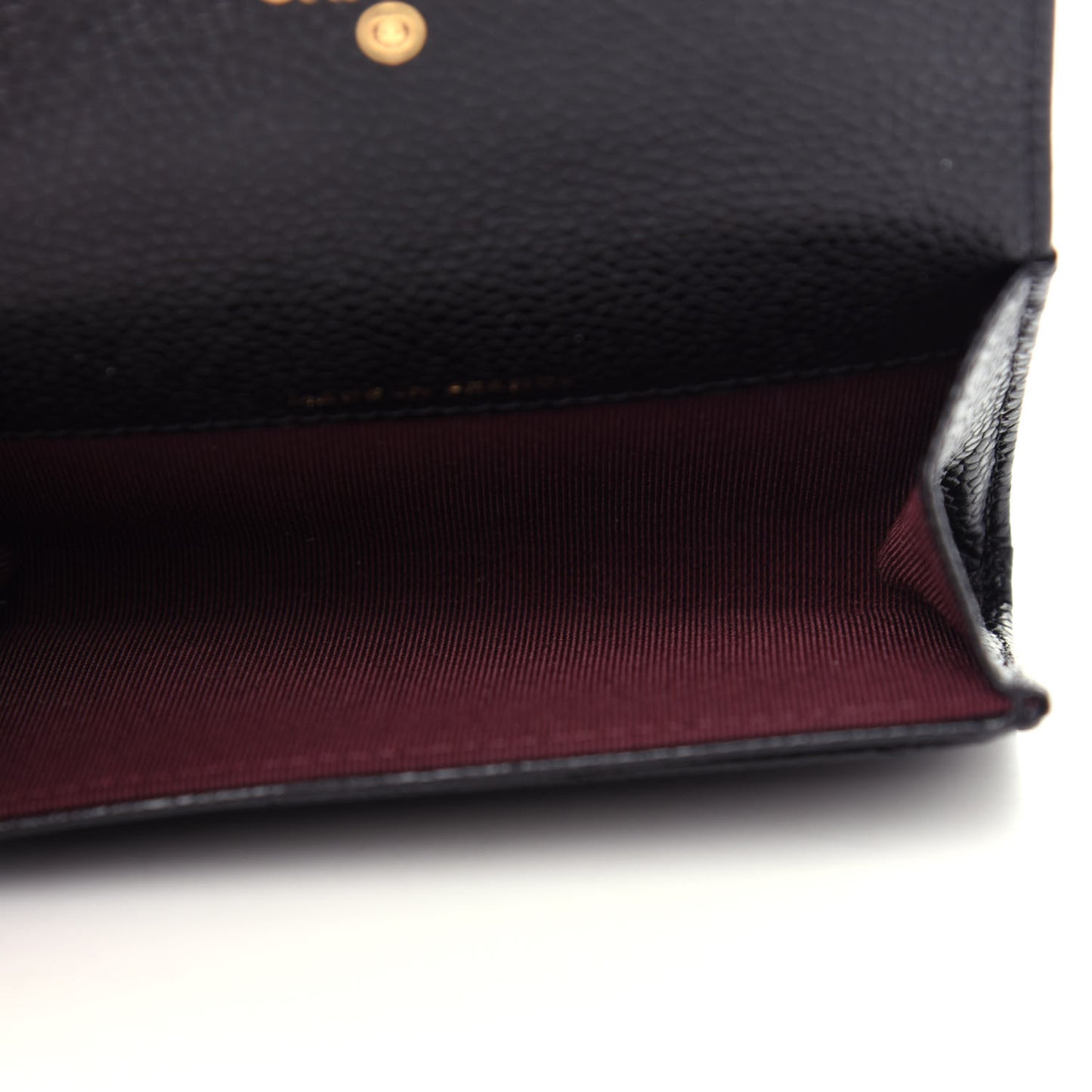 Caviar Quilted Flap Card Holder Wallet Black