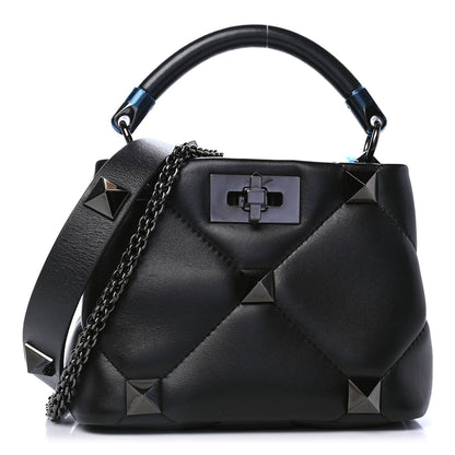Valentino Garavani Nappa Mini Roman Stud The Handle Bag Black 1 of 4