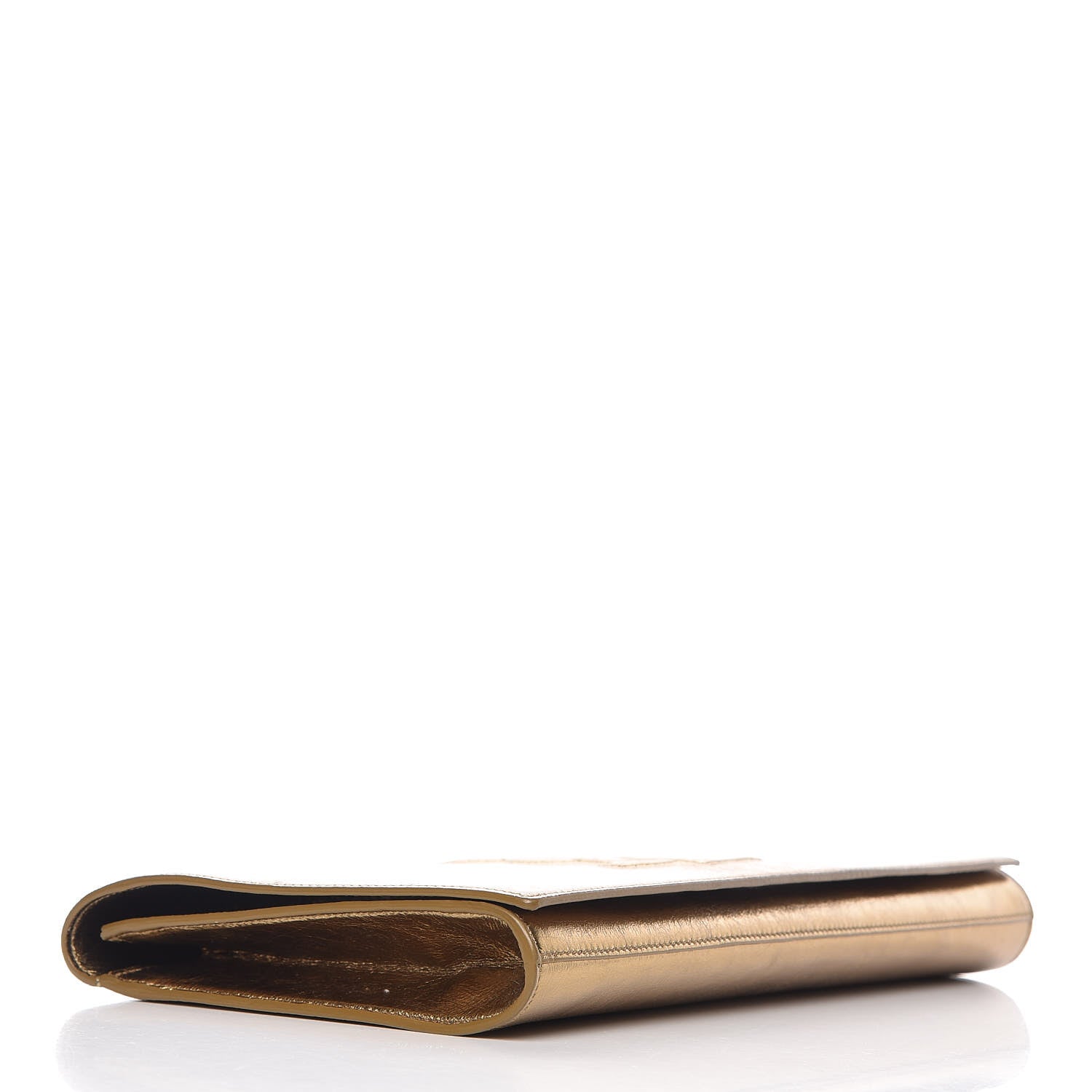Saint Laurent Metallic Calfskin Monogram Large Belle De Jour Clutch Gold 4 of 10