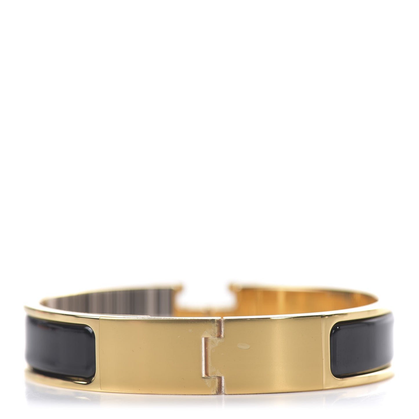 Enamel Narrow Clic Clac H Bracelet PM Black