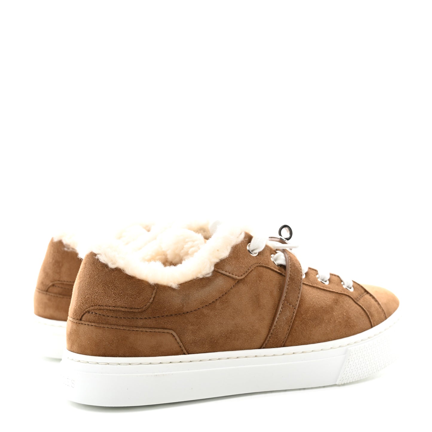 Suede Goatskin Shearling Day Sneakers 36 Brun Fume Ecru
