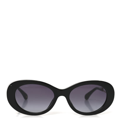 Chanel Acetate Oval Sunglasses 71730A Black 2 of 6