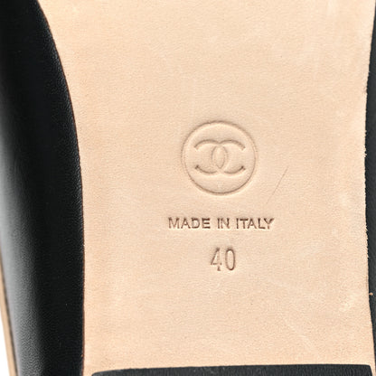 Chanel Lambskin CC Chain Loafers 40 Black Beige 6 of 8