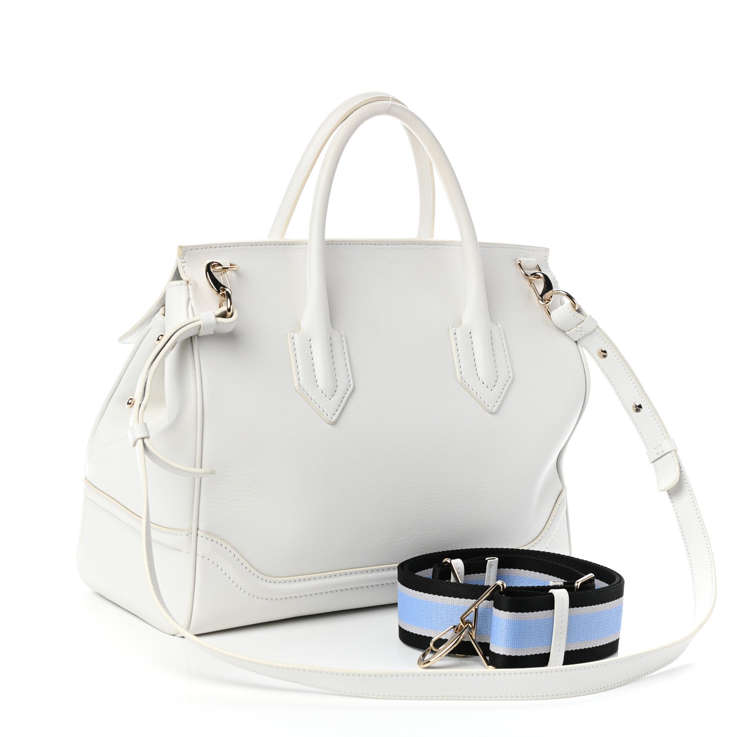 Versace Calfskin Large Palazzo Empire Bag White 6 of 13