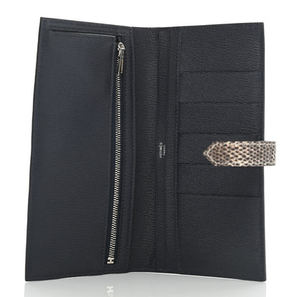 Hermes Matte Alligator Lizard Bearn Wallet Bleu Marine Ombre 5 of 9