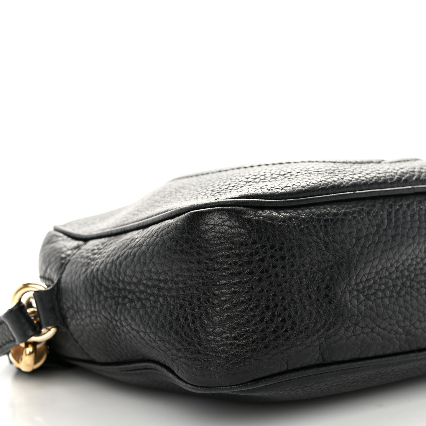Pebbled Calfskin Small Soho Disco Bag Black