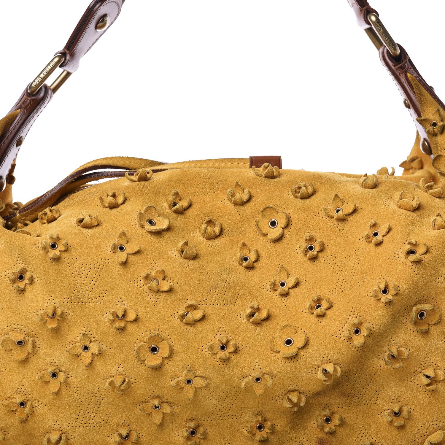 Louis Vuitton Suede Mahina Fleurs Onatah GM Maize 9 of 9