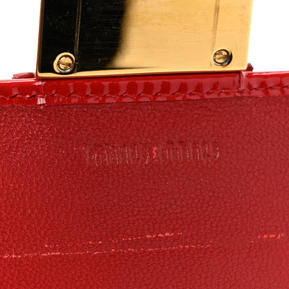 Miu Miu Vernice Madras Wallet On Chain Rosso 7 of 14