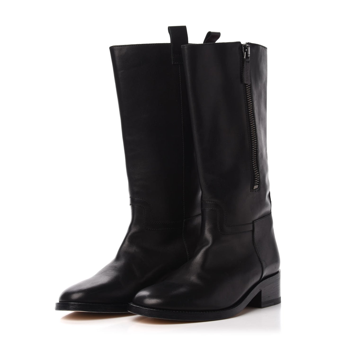 Calfskin Riding Boots 38.5 Black