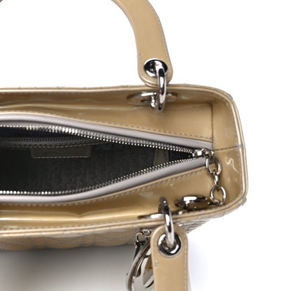 Christian Dior Patent Cannage Medium Lady Dior Beige 4 of 12
