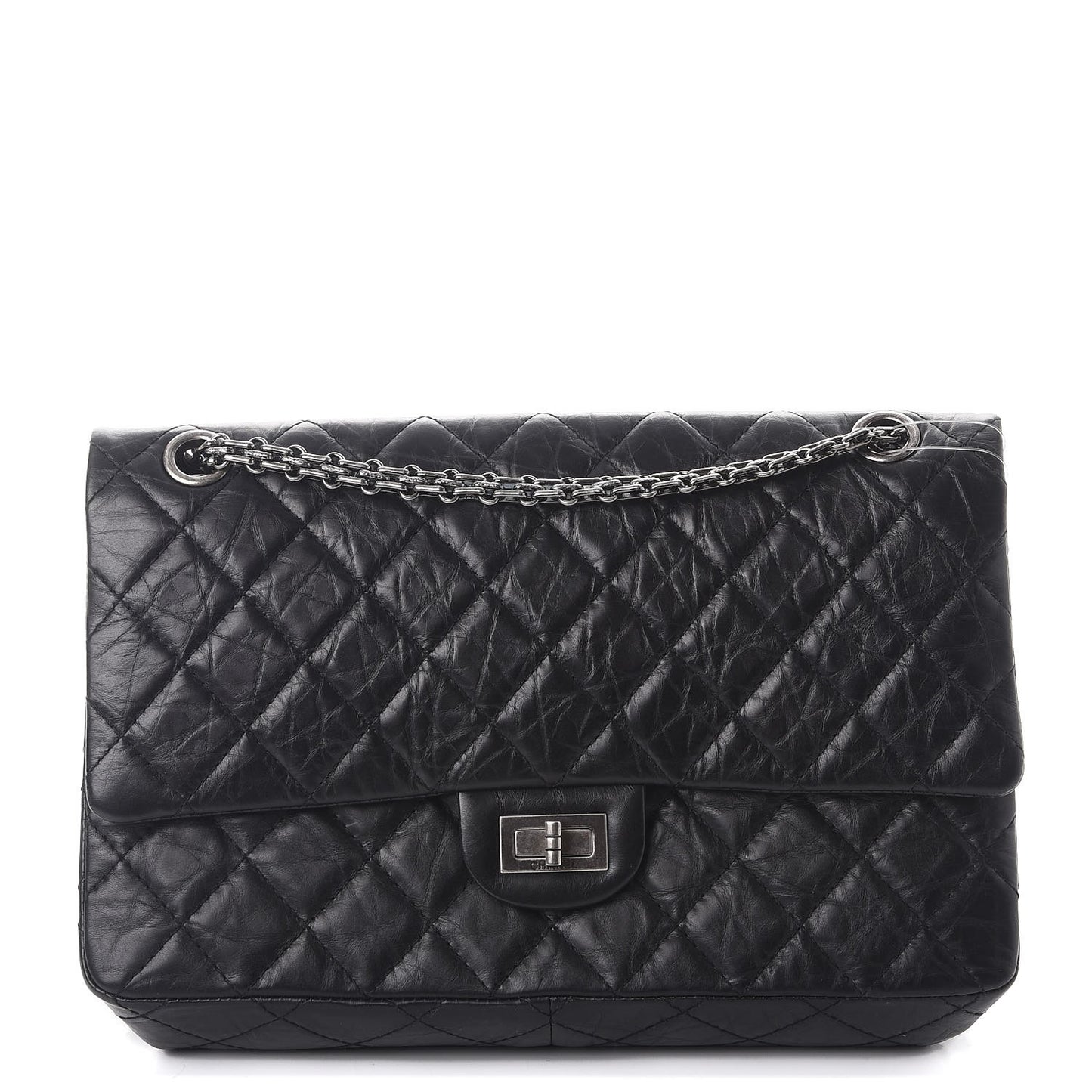 Aged Calfskin Quilted 2.55 Reissue 226 Flap Black