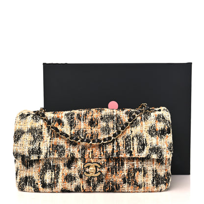Chanel Tweed Mixed Fibers Leopard Print Small Souplissimo Maxi Flap Brown Black White 11 of 11