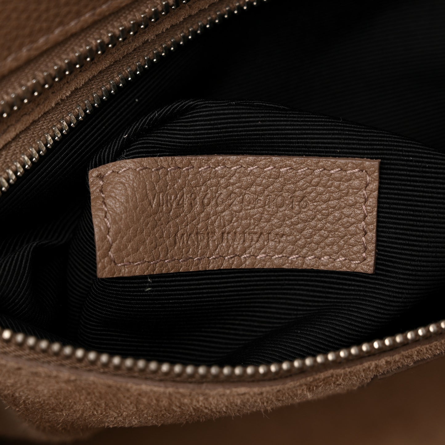 Grained Calfskin Snakeskin Small Cabas Rive Gauche Taupe