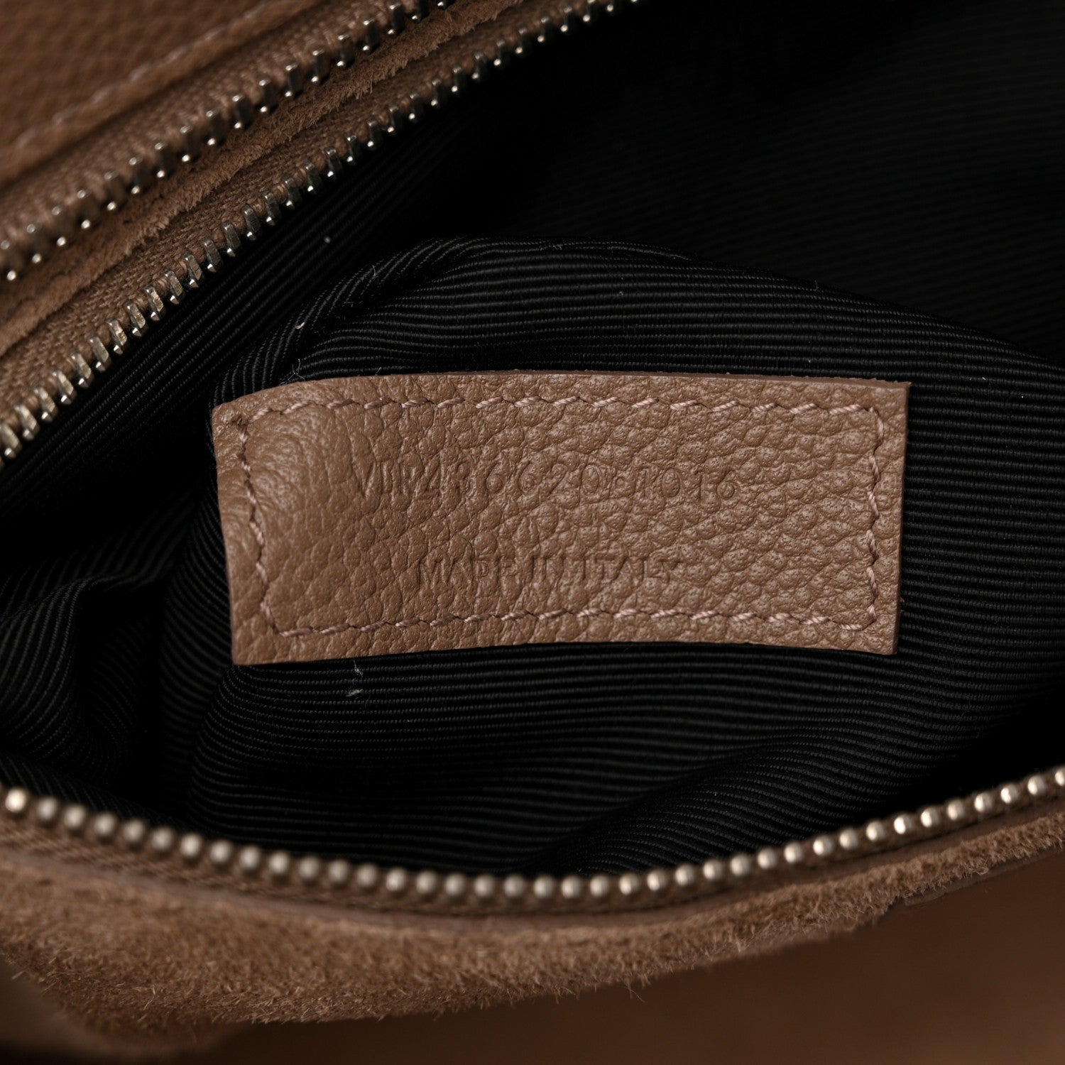 Saint Laurent Grained Calfskin Snakeskin Small Cabas Rive Gauche Taupe 7 of 19
