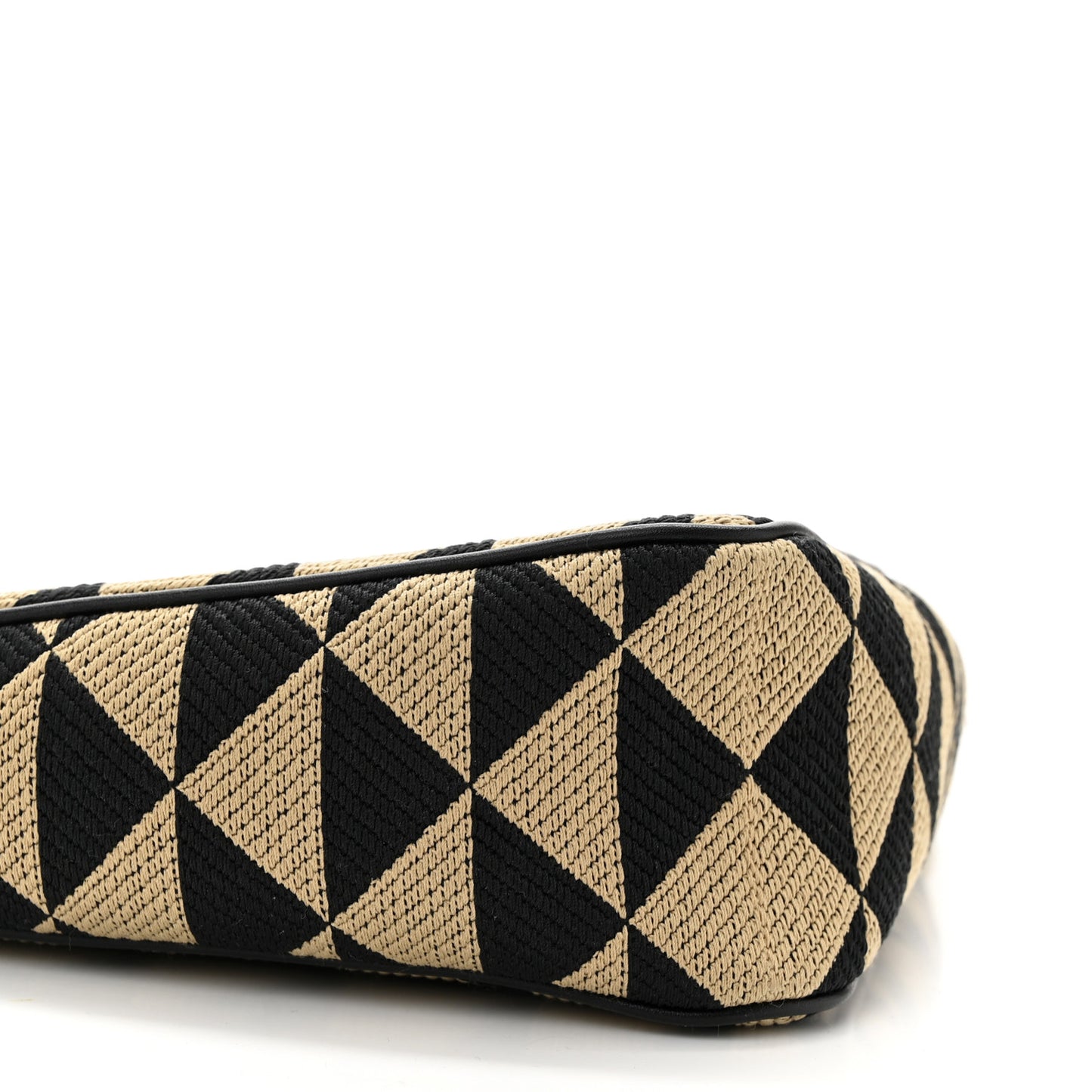 Jacquard Triangolo Symbole Embroidered Mini Triangle Bag Black Corda