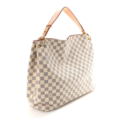 Louis Vuitton Damier Azur Graceful MM Rose Ballerine 3 of 9