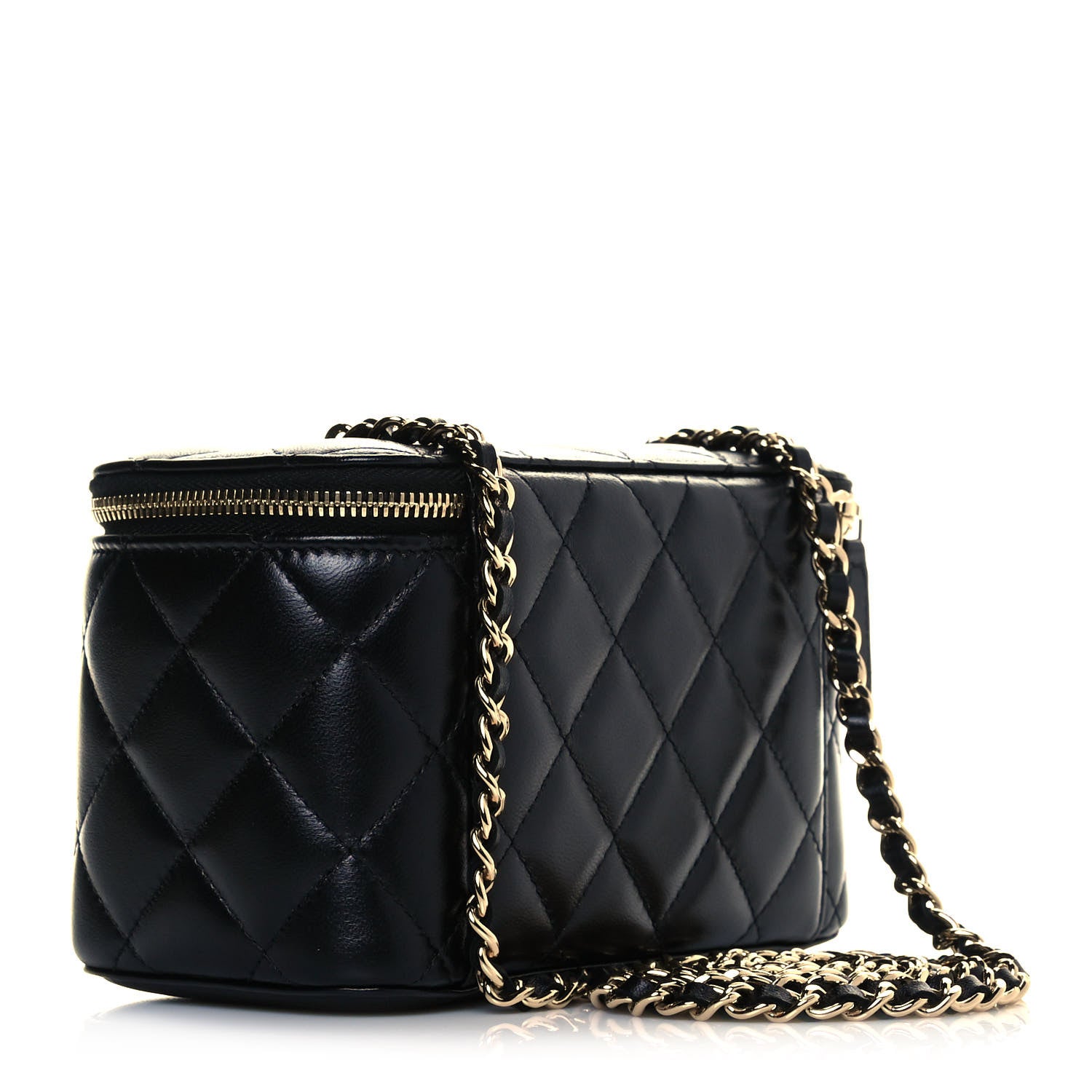 Chanel Lambskin Quilted Small Vanity Case With Chain Black 3 of 10